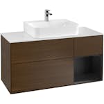 Tvättställsskåp Villeroy & Boch Finion med 3 Lådor Hylla och Bänkskiva för Centrerat Tvättställ