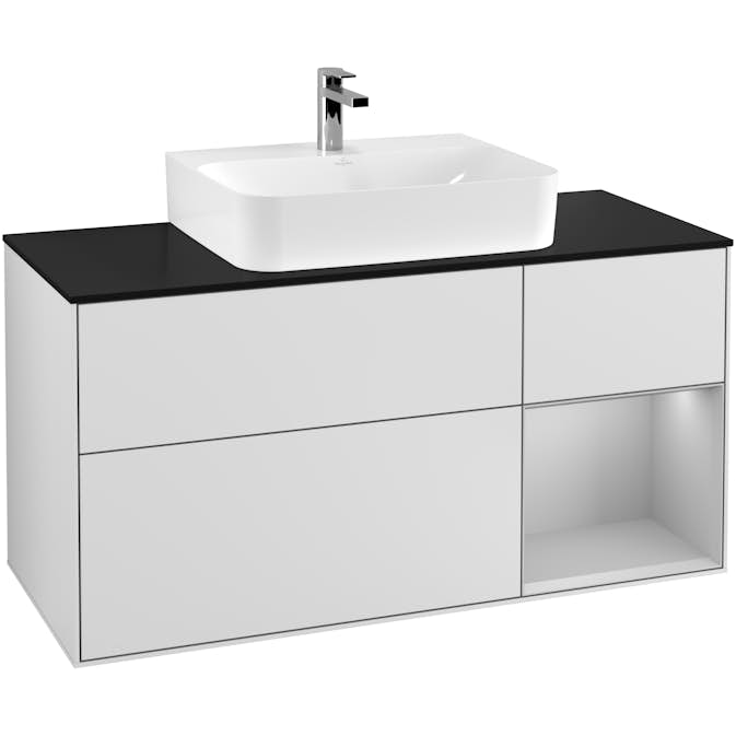 Tvättställsskåp Villeroy & Boch Finion med 3 Lådor Hylla och Bänkskiva för Centrerat Tvättställ
