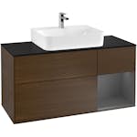 Tvättställsskåp Villeroy & Boch Finion med 3 Lådor Hylla och Bänkskiva för Centrerat Tvättställ