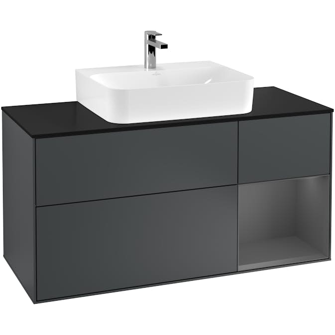 Tvättställsskåp Villeroy & Boch Finion med 3 Lådor Hylla och Bänkskiva för Centrerat Tvättställ