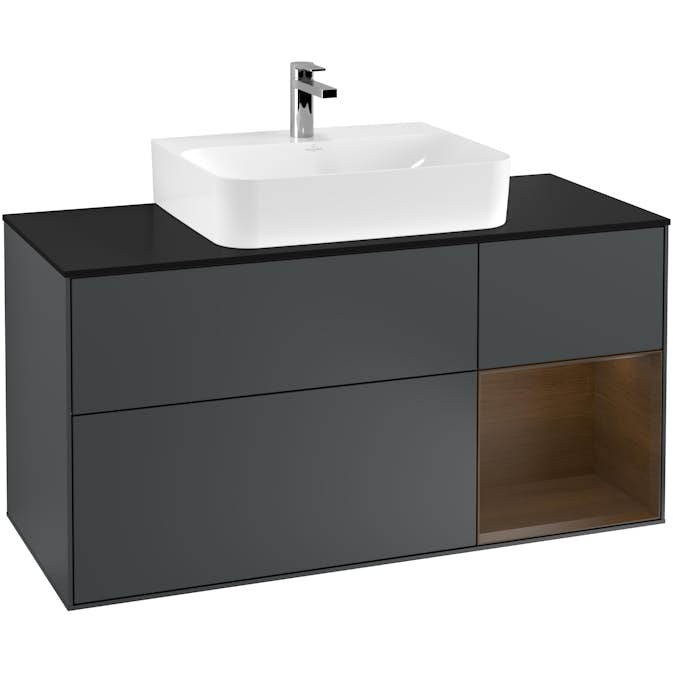 Tvättställsskåp Villeroy & Boch Finion med 3 Lådor Hylla och Bänkskiva för Centrerat Tvättställ