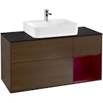 Tvättställsskåp Villeroy & Boch Finion med 3 Lådor Hylla och Bänkskiva för Centrerat Tvättställ