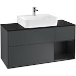 Tvättställsskåp Villeroy & Boch Finion med 3 Lådor Hylla och Bänkskiva för Centrerat Tvättställ