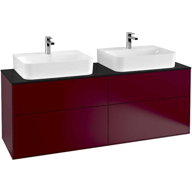 Tvättställsskåp Villeroy & Boch Finion med 4 Lådor och Bänkskiva för Två Tvättställ