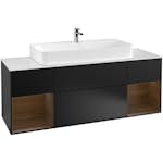 Tvättställsskåp Villeroy & Boch Finion med Två Hyllor och Bänkskiva för Centrerat Tvättställ