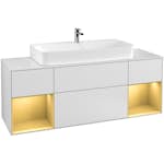 Tvättställsskåp Villeroy & Boch Finion med Två Hyllor och Bänkskiva för Centrerat Tvättställ