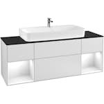 Tvättställsskåp Villeroy & Boch Finion med Två Hyllor och Bänkskiva för Centrerat Tvättställ