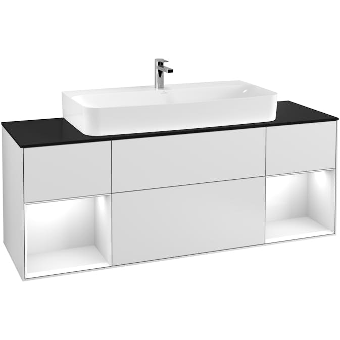 Tvättställsskåp Villeroy & Boch Finion med Två Hyllor och Bänkskiva för Centrerat Tvättställ