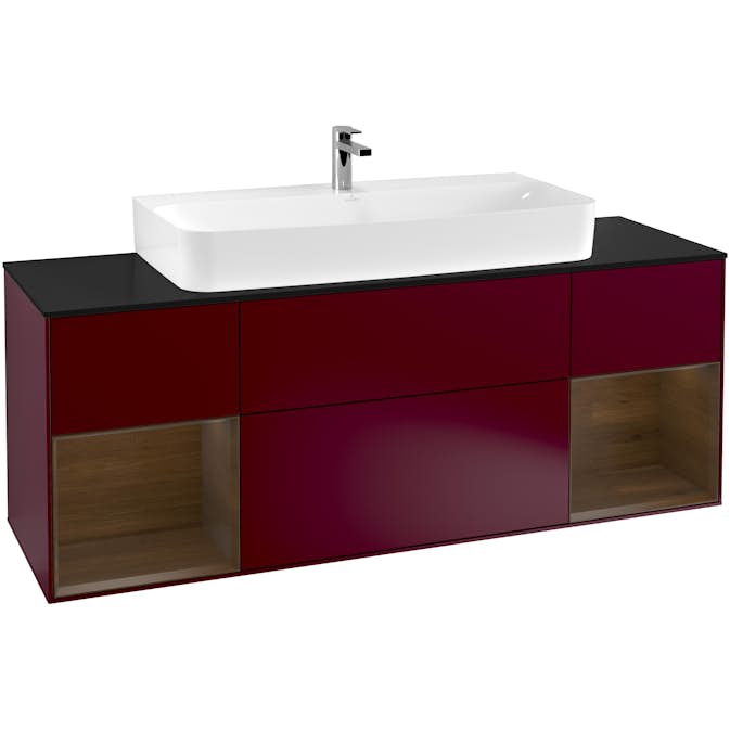 Tvättställsskåp Villeroy & Boch Finion med Två Hyllor och Bänkskiva för Centrerat Tvättställ