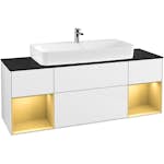 Tvättställsskåp Villeroy & Boch Finion med Två Hyllor och Bänkskiva för Centrerat Tvättställ