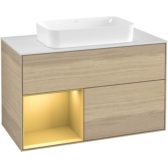 Tvättställsskåp Villeroy & Boch Finion med 2 Lådor Hylla och Bänkskiva för Fristående Tvättställ