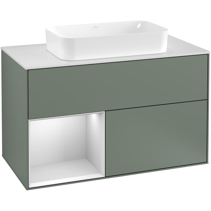 Tvättställsskåp Villeroy & Boch Finion med 2 Lådor Hylla och Bänkskiva för Fristående Tvättställ