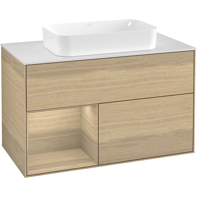 Tvättställsskåp Villeroy & Boch Finion med 2 Lådor Hylla och Bänkskiva för Fristående Tvättställ