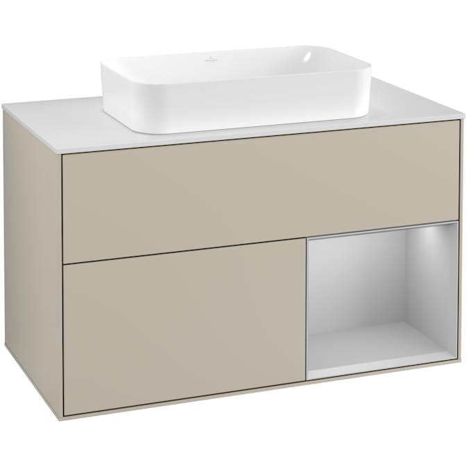 Tvättställsskåp Villeroy & Boch Finion med 2 Lådor Hylla och Bänkskiva för Fristående Tvättställ