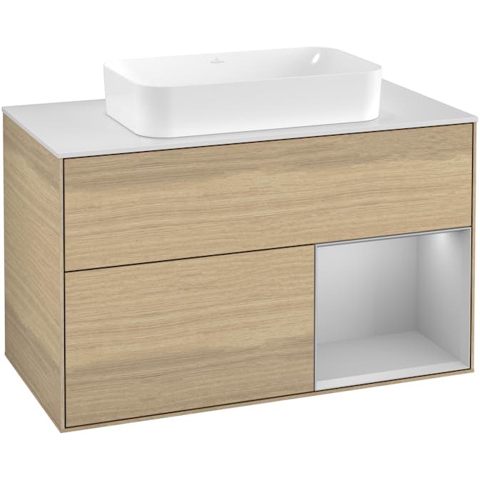 Tvättställsskåp Villeroy & Boch Finion med 2 Lådor Hylla och Bänkskiva för Fristående Tvättställ