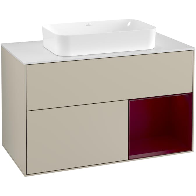 Tvättställsskåp Villeroy & Boch Finion med 2 Lådor Hylla och Bänkskiva för Fristående Tvättställ