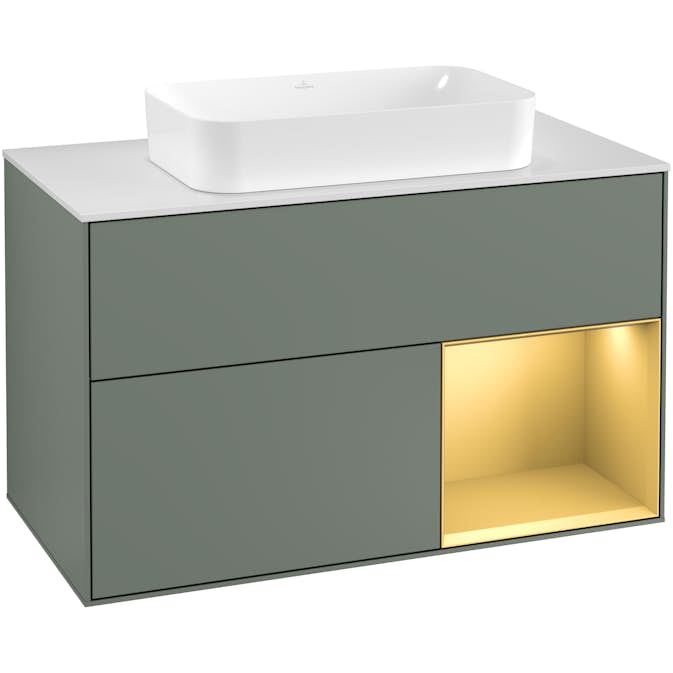 Tvättställsskåp Villeroy & Boch Finion med 2 Lådor Hylla och Bänkskiva för Fristående Tvättställ