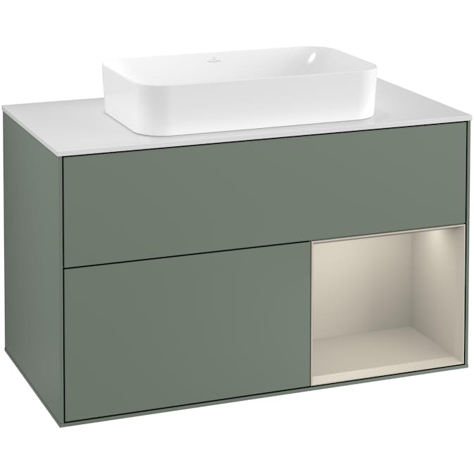 Tvättställsskåp Villeroy & Boch Finion med 2 Lådor Hylla och Bänkskiva för Fristående Tvättställ