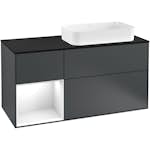 Tvättställsskåp Villeroy & Boch Finion med 3 Lådor Hylla och Bänkskiva för Ocentrerat Fristående Tvättställ