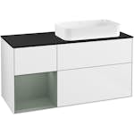 Tvättställsskåp Villeroy & Boch Finion med 3 Lådor Hylla och Bänkskiva för Ocentrerat Fristående Tvättställ