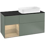 Tvättställsskåp Villeroy & Boch Finion med 3 Lådor Hylla och Bänkskiva för Ocentrerat Fristående Tvättställ