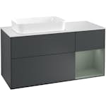 Tvättställsskåp Villeroy & Boch Finion med 3 Lådor Hylla och Bänkskiva för Ocentrerat Fristående Tvättställ