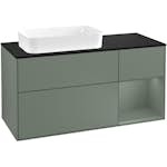 Tvättställsskåp Villeroy & Boch Finion med 3 Lådor Hylla och Bänkskiva för Ocentrerat Fristående Tvättställ