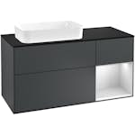 Tvättställsskåp Villeroy & Boch Finion med 3 Lådor Hylla och Bänkskiva för Ocentrerat Fristående Tvättställ