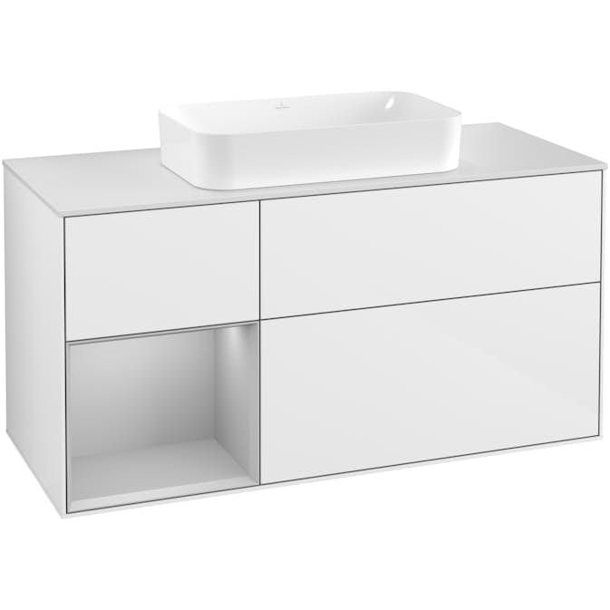 Tvättställsskåp Villeroy & Boch Finion med 3 Lådor Hylla och Bänkskiva för Fristående Tvättställ