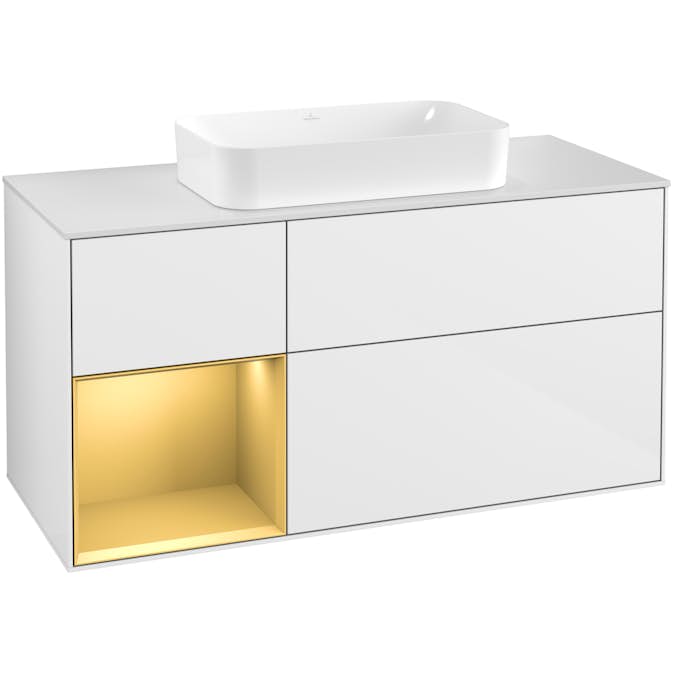 Tvättställsskåp Villeroy & Boch Finion med 3 Lådor Hylla och Bänkskiva för Fristående Tvättställ