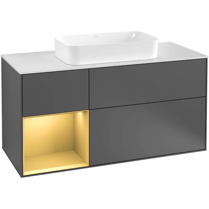 Tvättställsskåp Villeroy & Boch Finion med 3 Lådor Hylla och Bänkskiva för Fristående Tvättställ