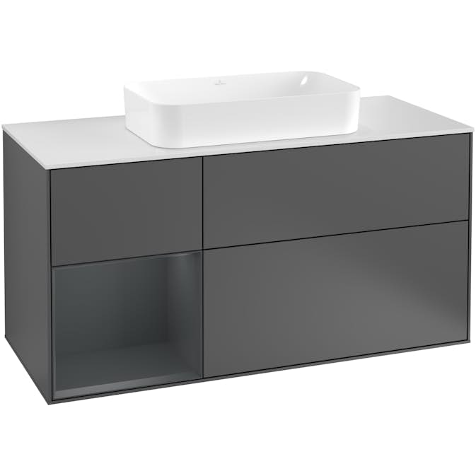 Tvättställsskåp Villeroy & Boch Finion med 3 Lådor Hylla och Bänkskiva för Fristående Tvättställ