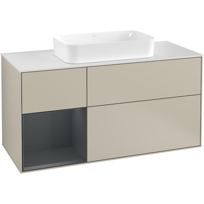 Tvättställsskåp Villeroy & Boch Finion med 3 Lådor Hylla och Bänkskiva för Fristående Tvättställ