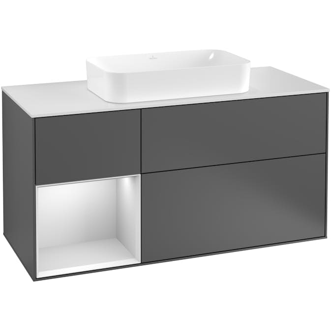 Tvättställsskåp Villeroy & Boch Finion med 3 Lådor Hylla och Bänkskiva för Fristående Tvättställ