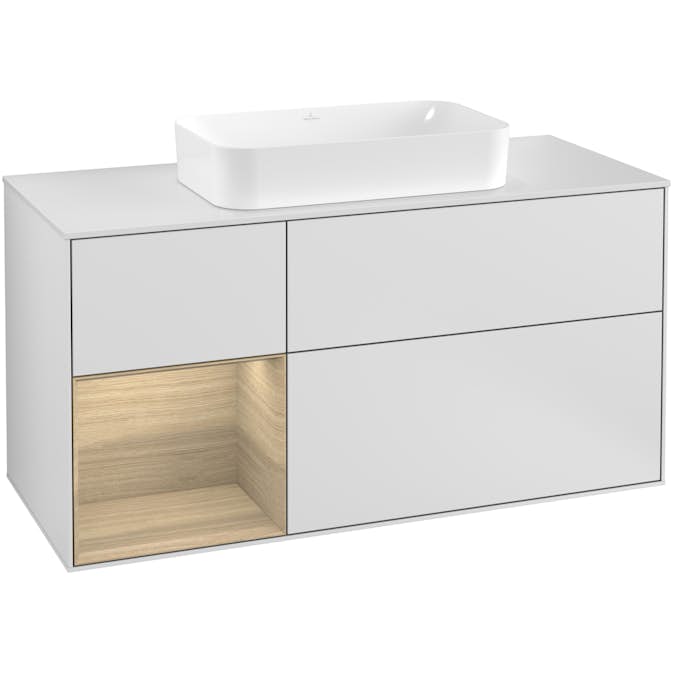 Tvättställsskåp Villeroy & Boch Finion med 3 Lådor Hylla och Bänkskiva för Fristående Tvättställ