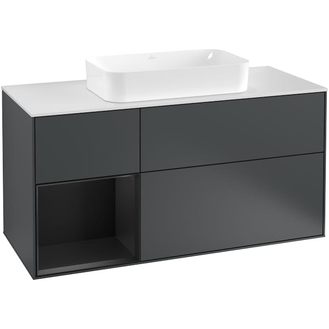 Tvättställsskåp Villeroy & Boch Finion med 3 Lådor Hylla och Bänkskiva för Fristående Tvättställ