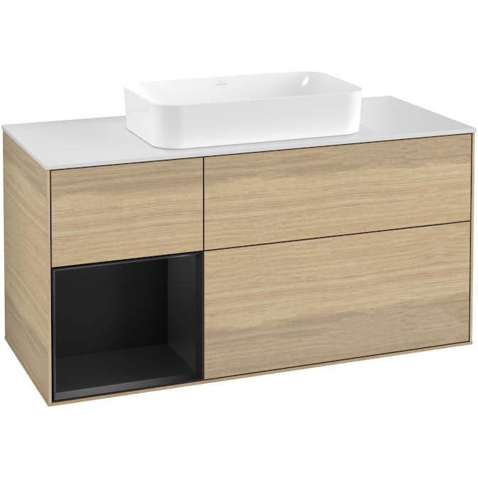 Tvättställsskåp Villeroy & Boch Finion med 3 Lådor Hylla och Bänkskiva för Fristående Tvättställ