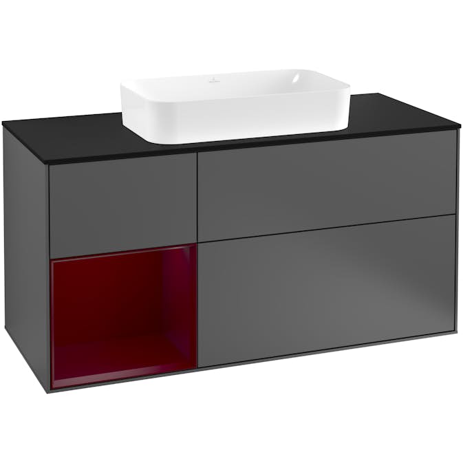 Tvättställsskåp Villeroy & Boch Finion med 3 Lådor Hylla och Bänkskiva för Fristående Tvättställ