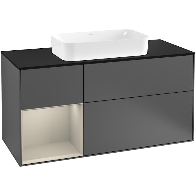 Tvättställsskåp Villeroy & Boch Finion med 3 Lådor Hylla och Bänkskiva för Fristående Tvättställ