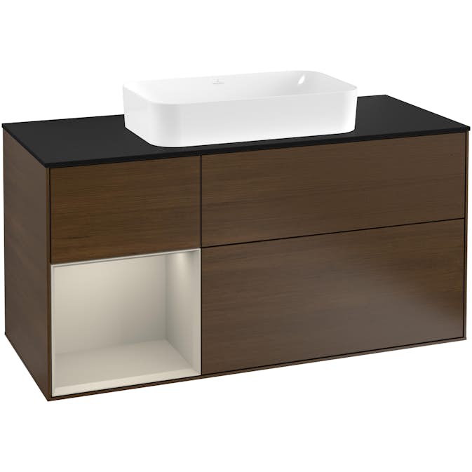 Tvättställsskåp Villeroy & Boch Finion med 3 Lådor Hylla och Bänkskiva för Fristående Tvättställ