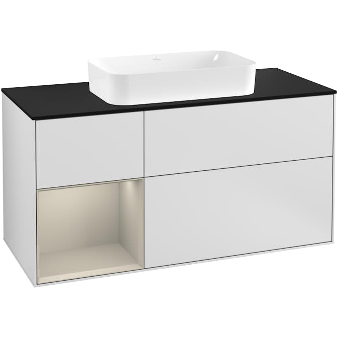 Tvättställsskåp Villeroy & Boch Finion med 3 Lådor Hylla och Bänkskiva för Fristående Tvättställ