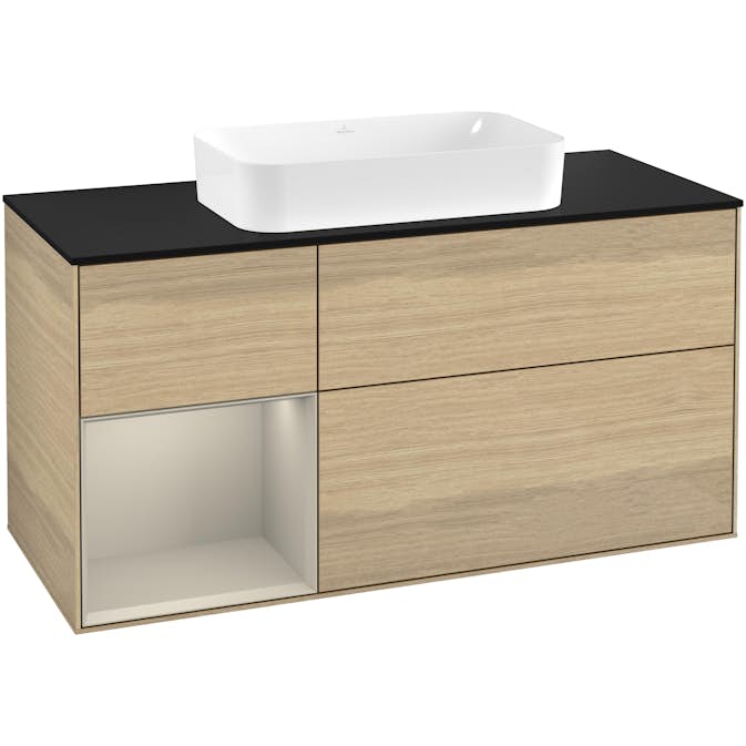 Tvättställsskåp Villeroy & Boch Finion med 3 Lådor Hylla och Bänkskiva för Fristående Tvättställ