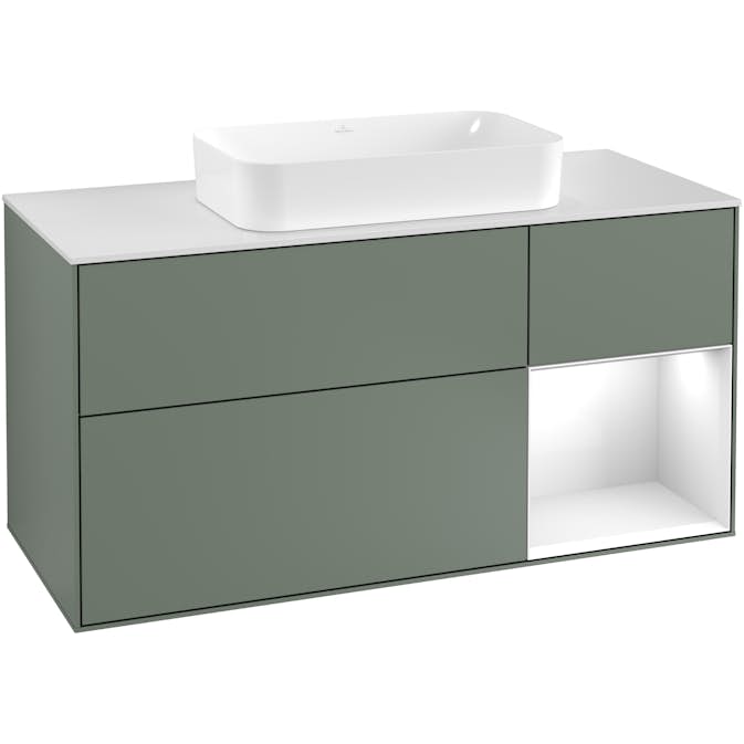 Tvättställsskåp Villeroy & Boch Finion med 3 Lådor Hylla och Bänkskiva för Fristående Tvättställ