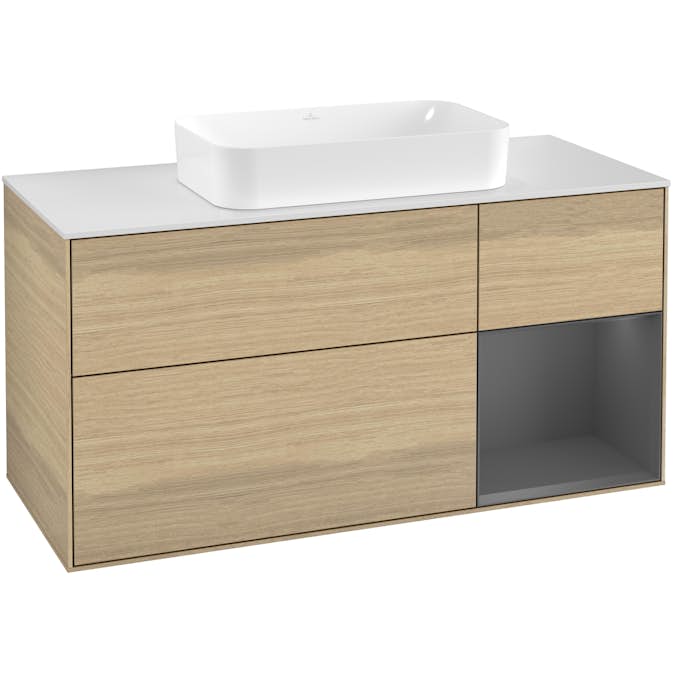 Tvättställsskåp Villeroy & Boch Finion med 3 Lådor Hylla och Bänkskiva för Fristående Tvättställ