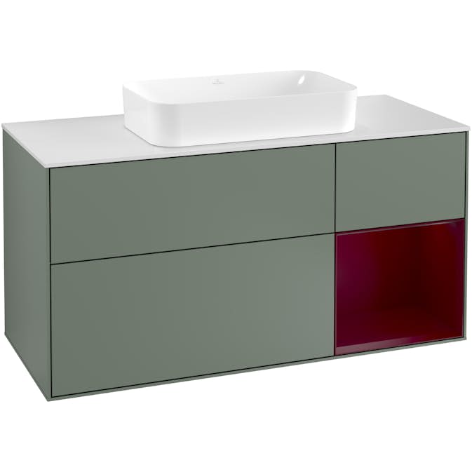 Tvättställsskåp Villeroy & Boch Finion med 3 Lådor Hylla och Bänkskiva för Fristående Tvättställ