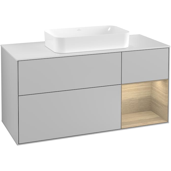 Tvättställsskåp Villeroy & Boch Finion med 3 Lådor Hylla och Bänkskiva för Fristående Tvättställ