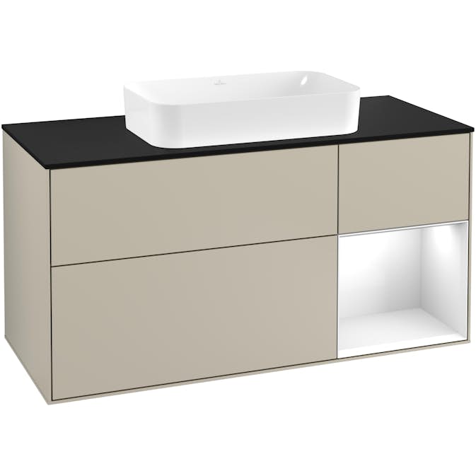 Tvättställsskåp Villeroy & Boch Finion med 3 Lådor Hylla och Bänkskiva för Fristående Tvättställ