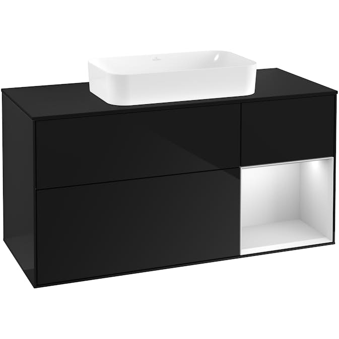 Tvättställsskåp Villeroy & Boch Finion med 3 Lådor Hylla och Bänkskiva för Fristående Tvättställ