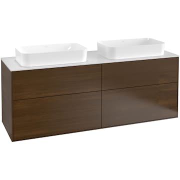 Tvättställsskåp Villeroy & Boch Finion med 4 Lådor och Bänkskiva för Två Fristående Tvättställ