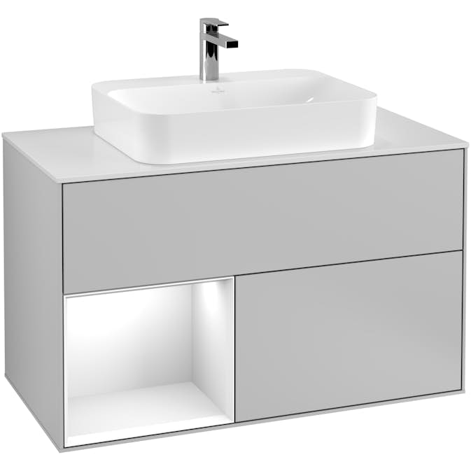 Tvättställsskåp Villeroy & Boch Finion med 2 Lådor Hylla och Bänkskiva för Ytmonterat Tvättställ